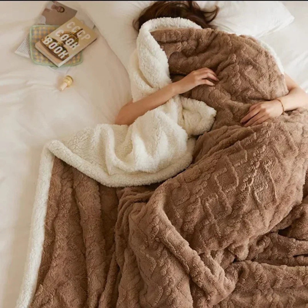 Thick Fleece Blanket - Reversible Sherpa Warmth 0