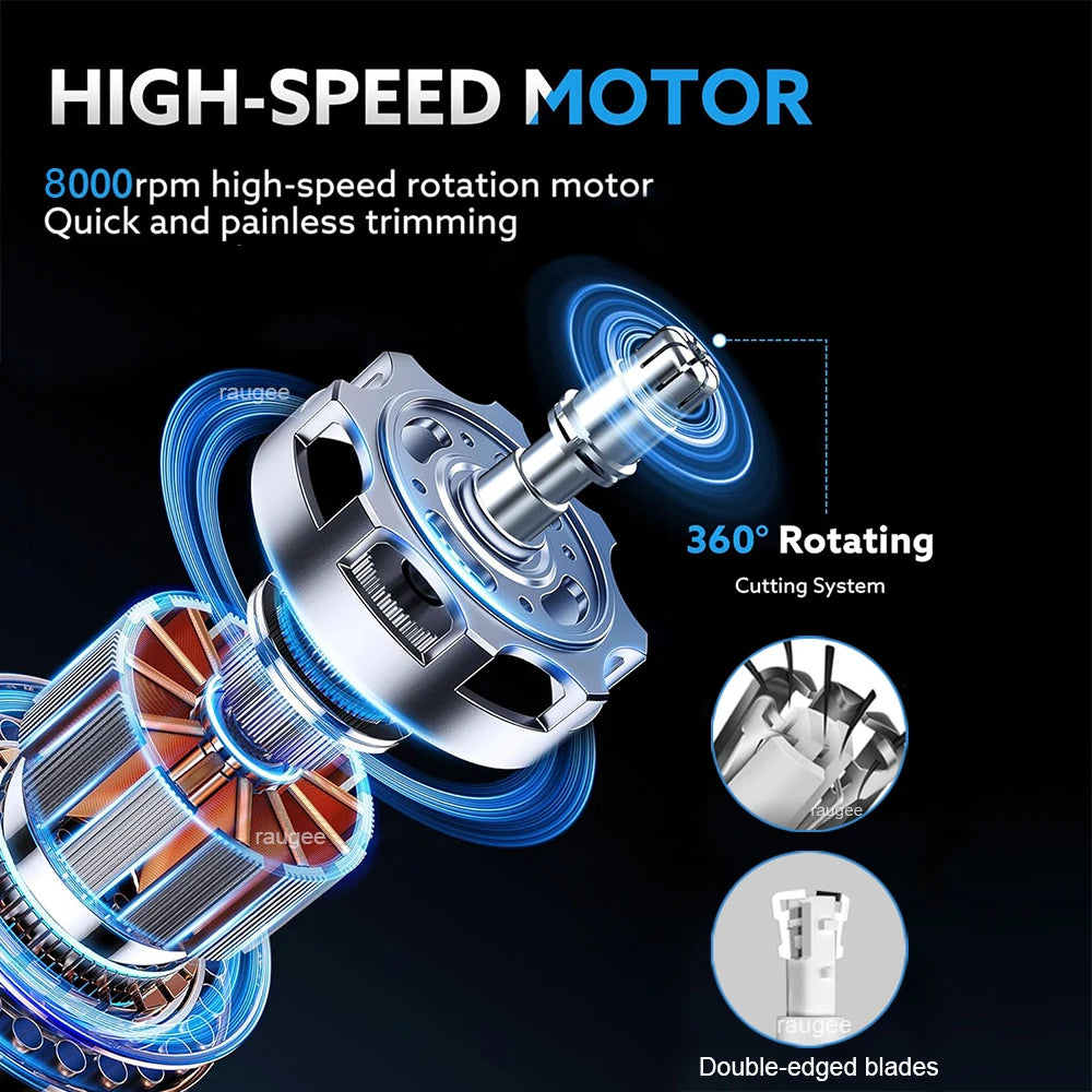 Tondeuse Électrique Rechargeable à Lame Rotative 360° | Design Étanche et Compact pour un Rasage Précis et Confortable 5