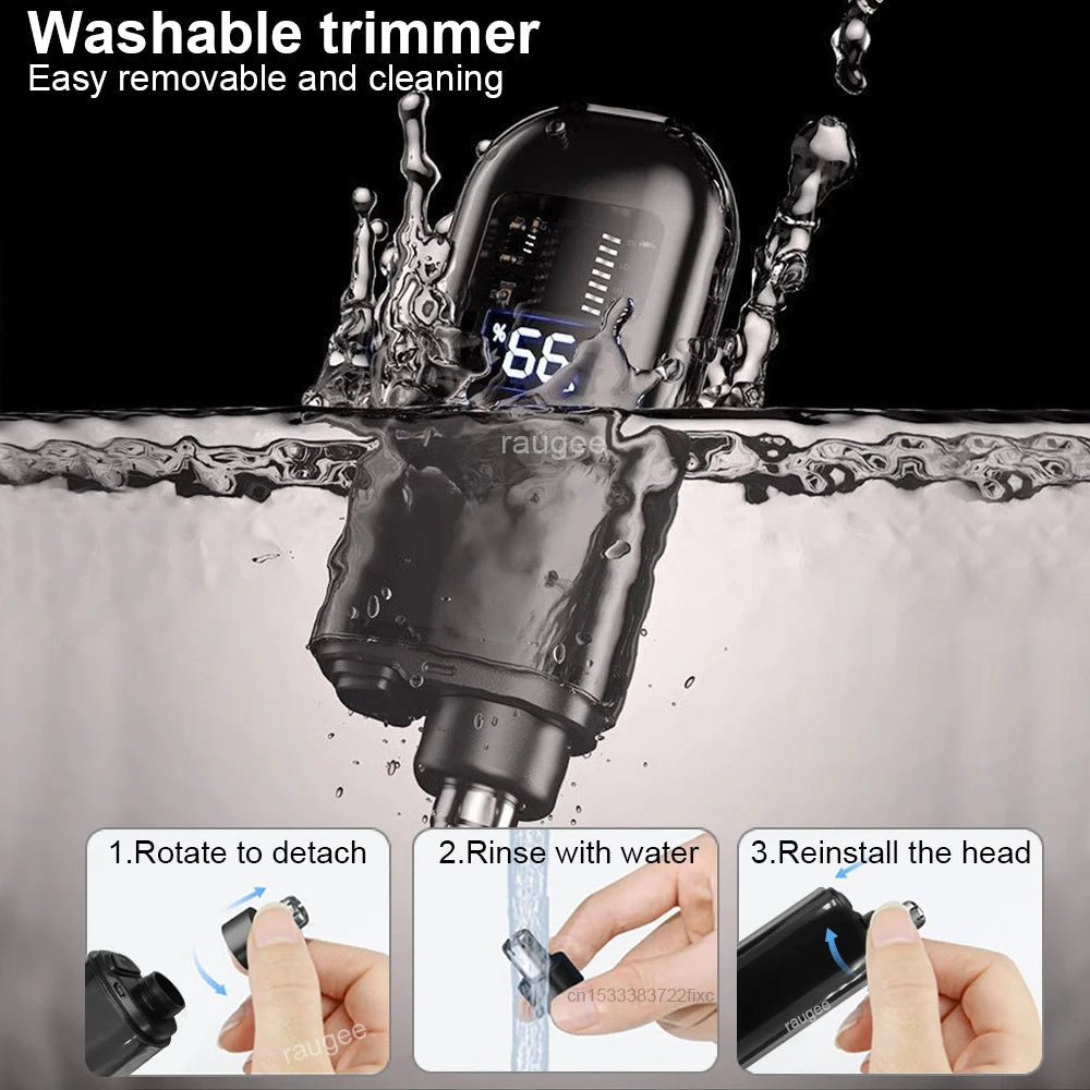 Tondeuse Électrique Rechargeable à Lame Rotative 360° | Design Étanche et Compact pour un Rasage Précis et Confortable 6