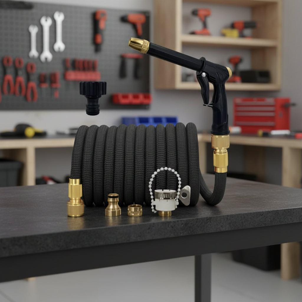 Tuyau Arrosage Extensible Haute Pression avec Pistolet Pulvérisateur | Design Élégant et Pratique pour un Arrosage Efficace 0