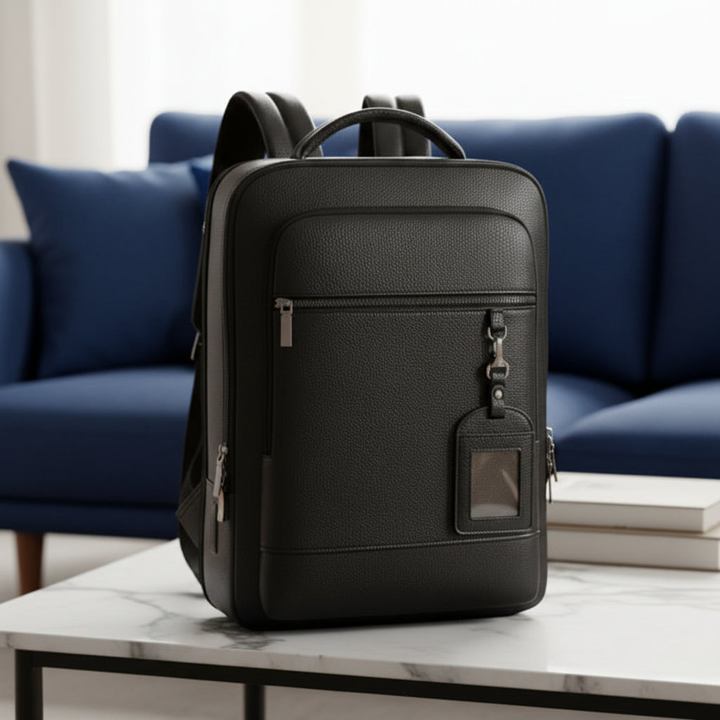 URBANVAULT | Sac à Dos en Cuir PU avec Port USB Intégré | Élégance Minimaliste pour les Professionnels en Déplacement 0