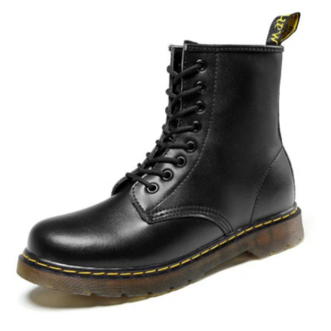 Unisex Winter Black Ankle Boots - Cozy Lace-Up Footwear for Cold Weather