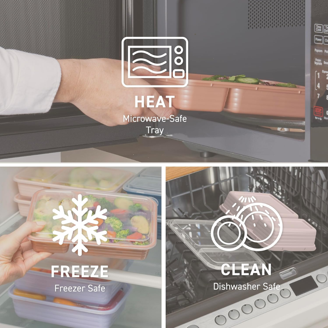 EcoBox - Set de 20 Boîtes à 2 Compartiments