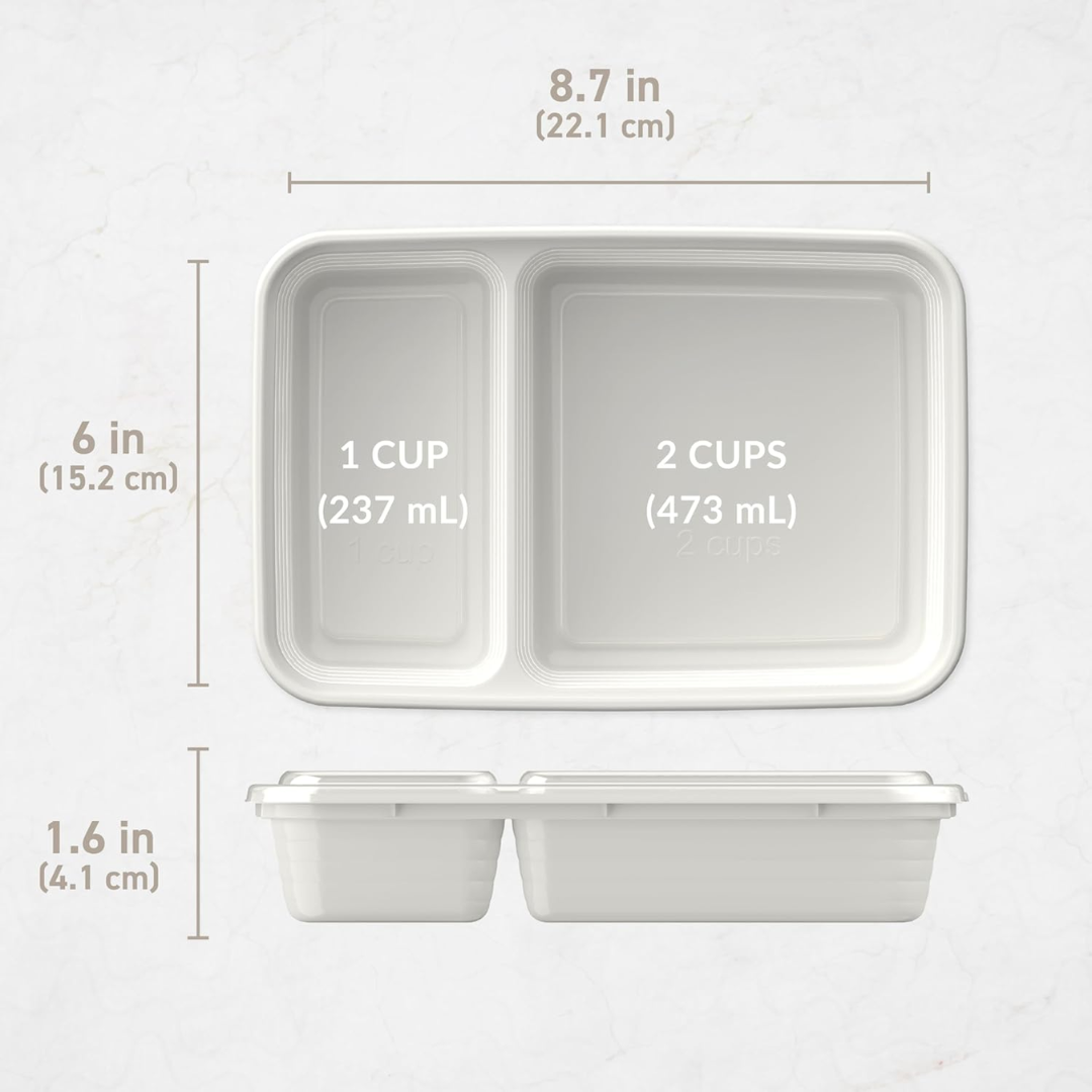 EcoBox - Set de 20 Boîtes à 2 Compartiments