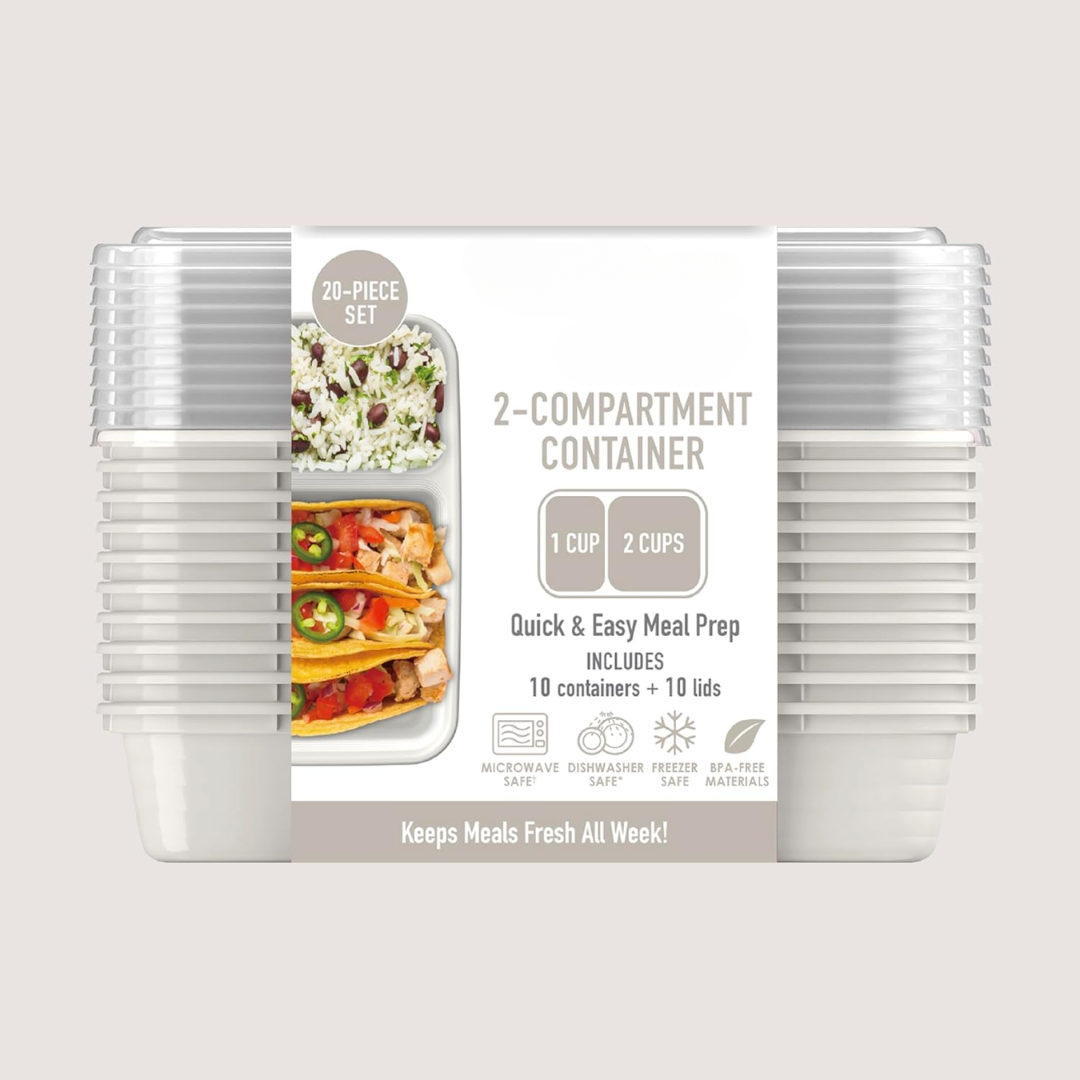 EcoBox - Set de 20 Boîtes à 2 Compartiments