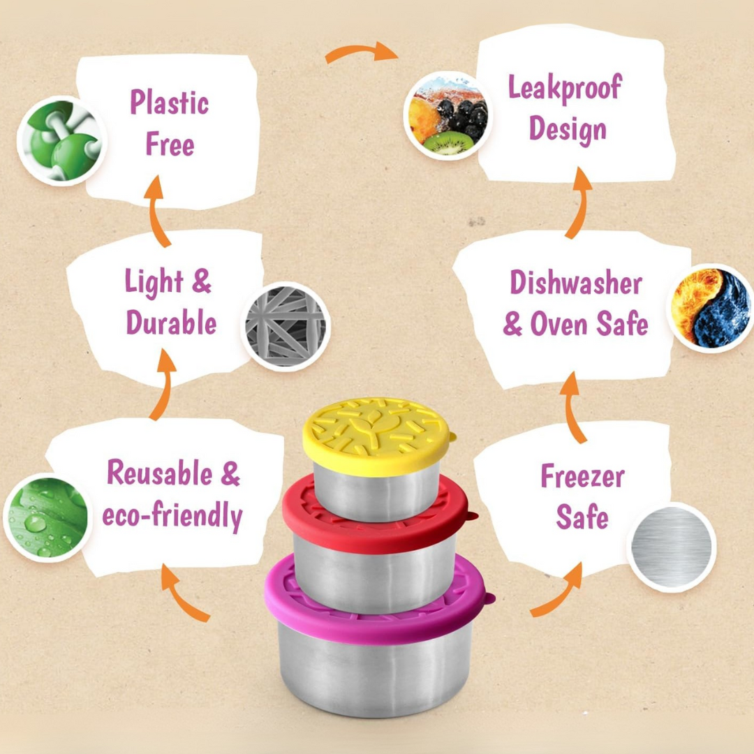 FreshBox - Set de Boîtes Repas en Acier Inoxydable