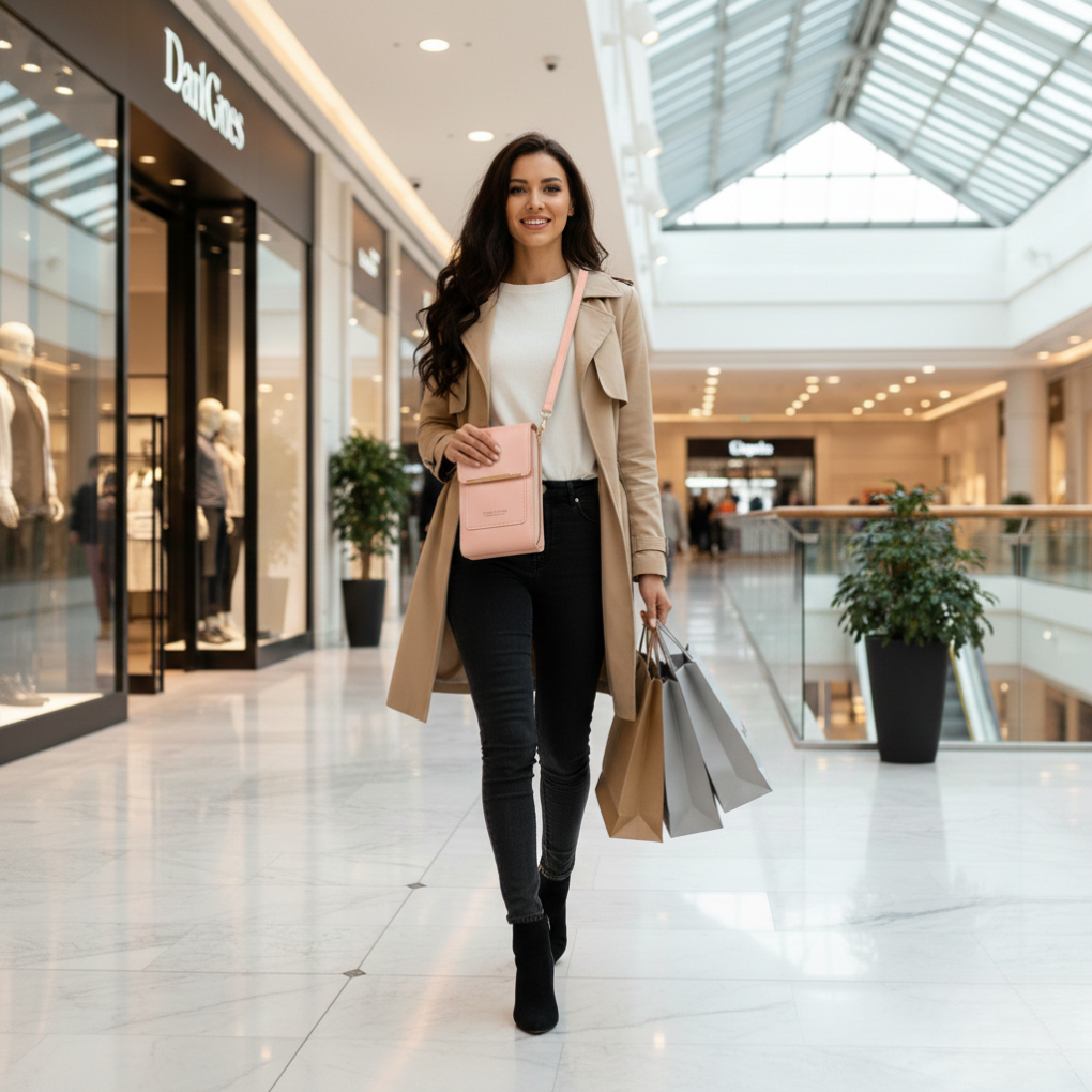 Sac bandoulière antivol pour téléphone, RFID