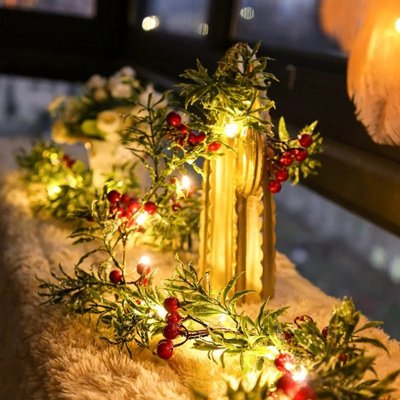 Guirlande lumineuse feuillage, piles ou solaire