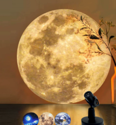 Lampe de projection Terre et Lune avec télécommande