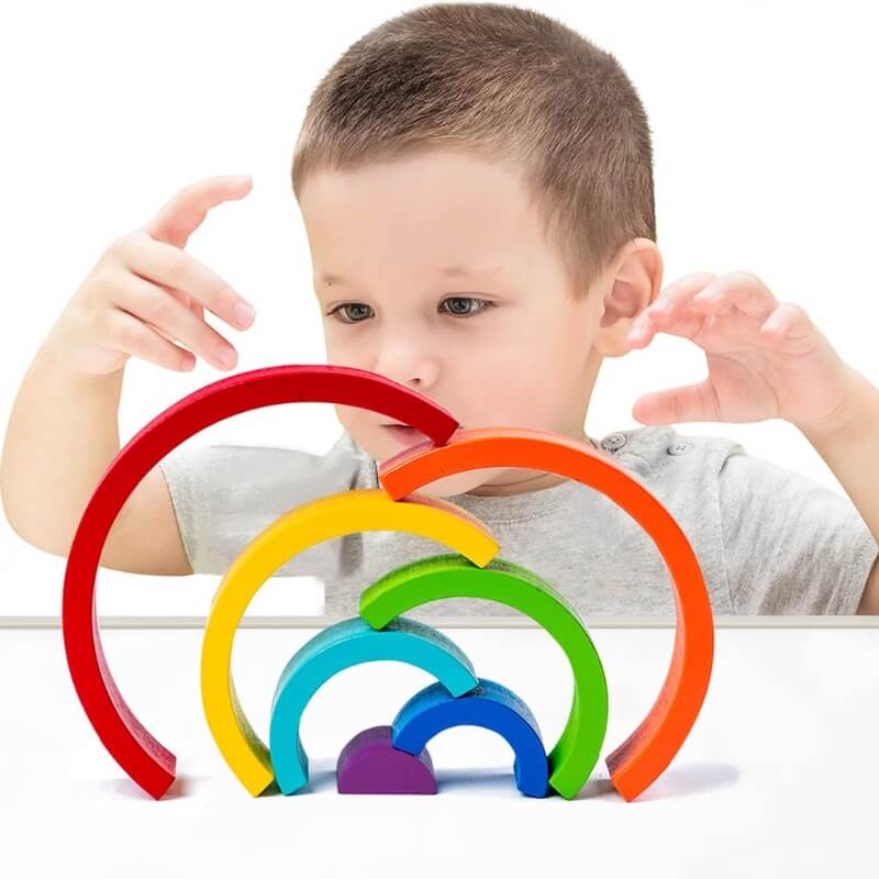 Wooden Rainbow, 7 Arches and 7 Figures, 12 Months+