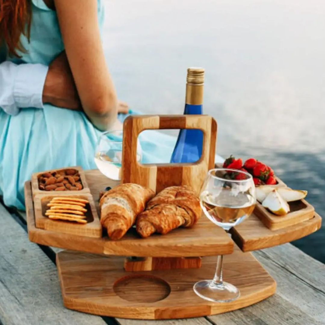 WineFold Table - Table à Vin Pliante en Bois