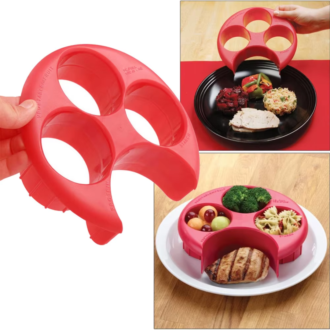 PortionPerfect - Assiette à Compartiments et 3 Boîtes