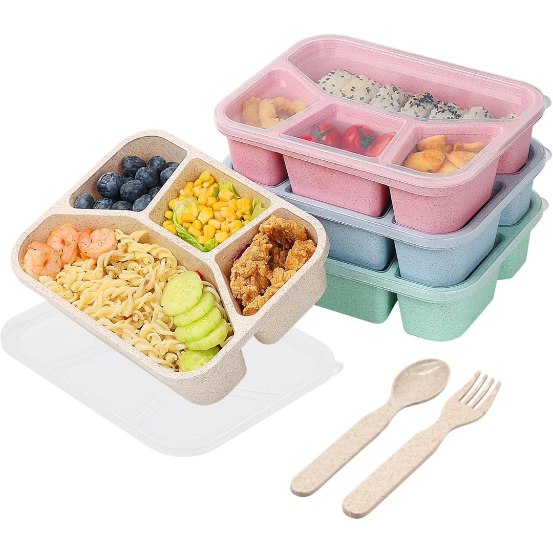 BentoBox - 4 Boîtes Repas à 4 Compartiments