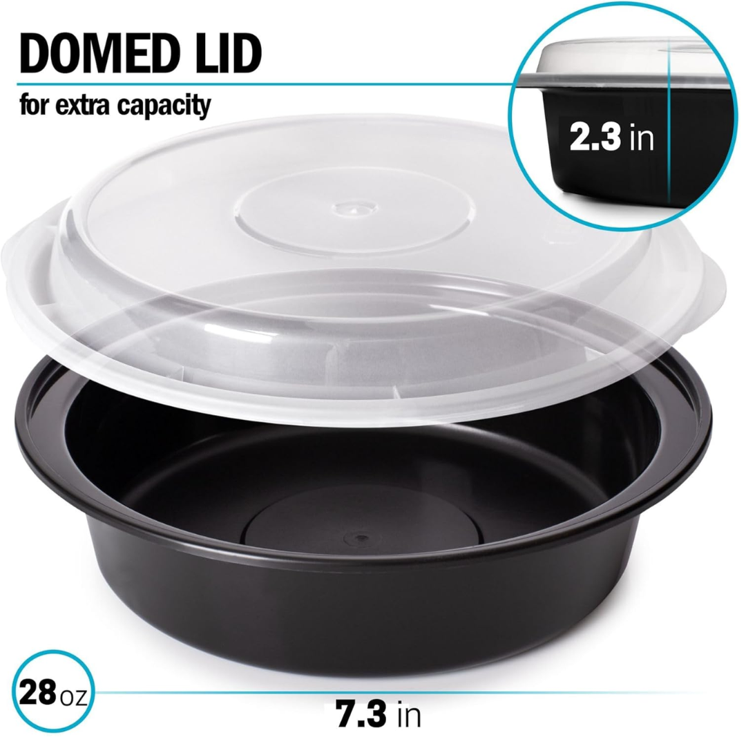 MealPrepPro - Boîtes Rondes à Couvercle Hermétique
