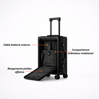 Valise Cabine Élégante en ABS avec Port USB Intégré | Design Raffiné et Pratique pour un Voyage Confortable 5