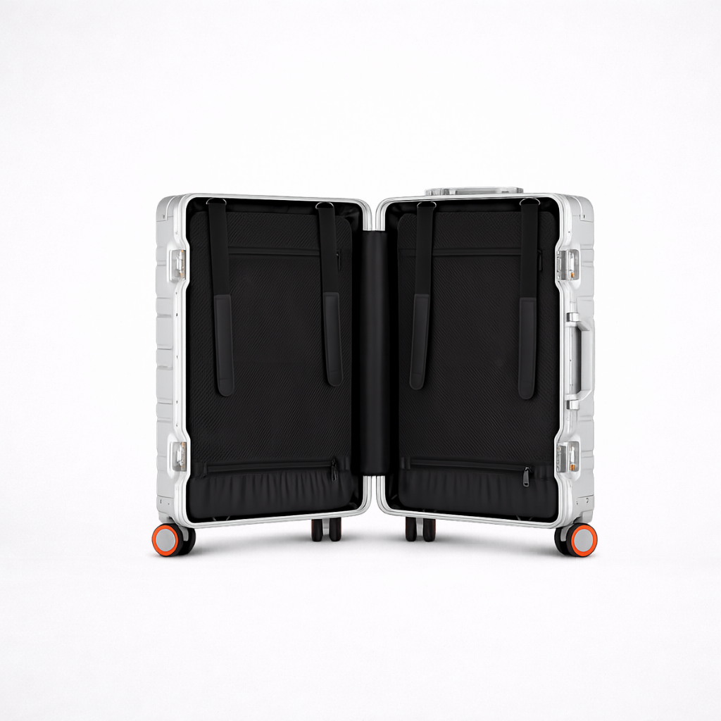 Valise Cabine en Aluminium Sablé | Élégance Durable pour Voyageurs Fréquent 1