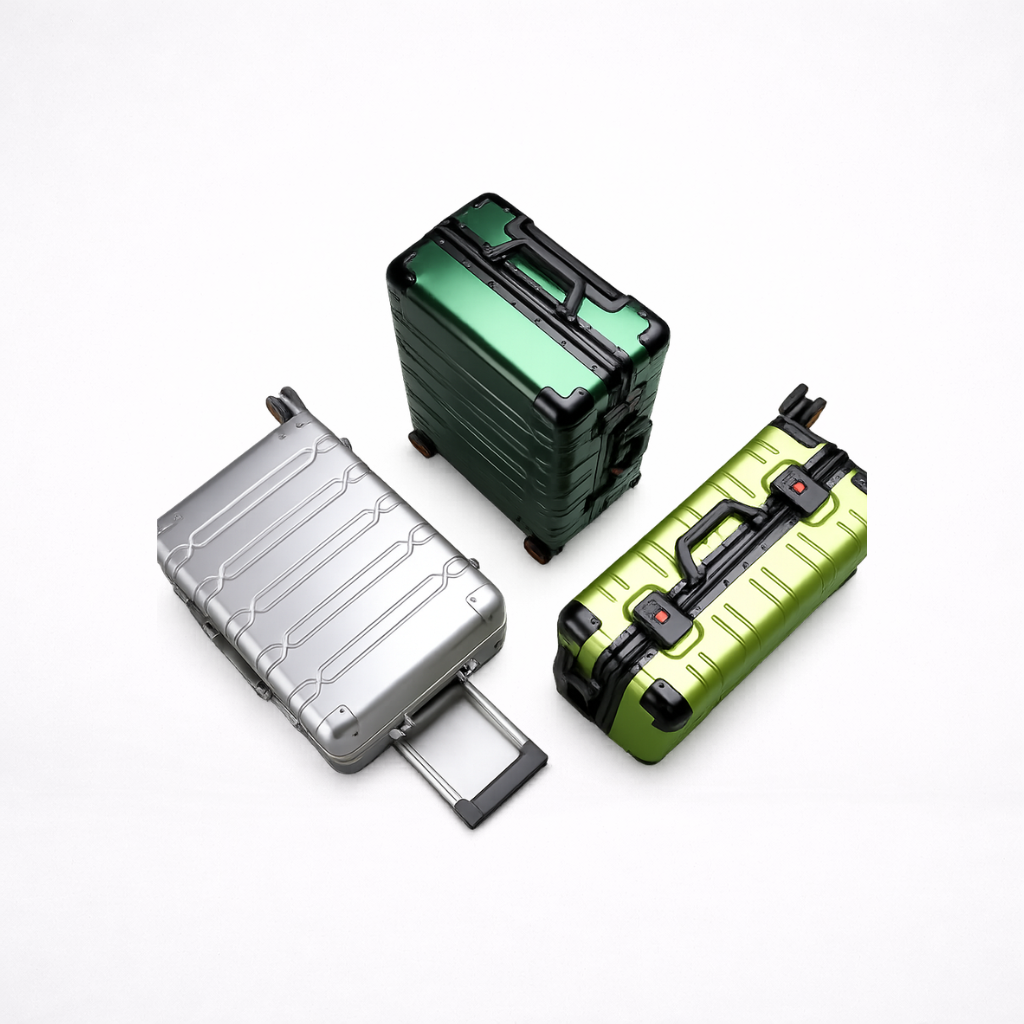 Valise Cabine en Aluminium Sablé | Élégance Durable pour Voyageurs Fréquent 3
