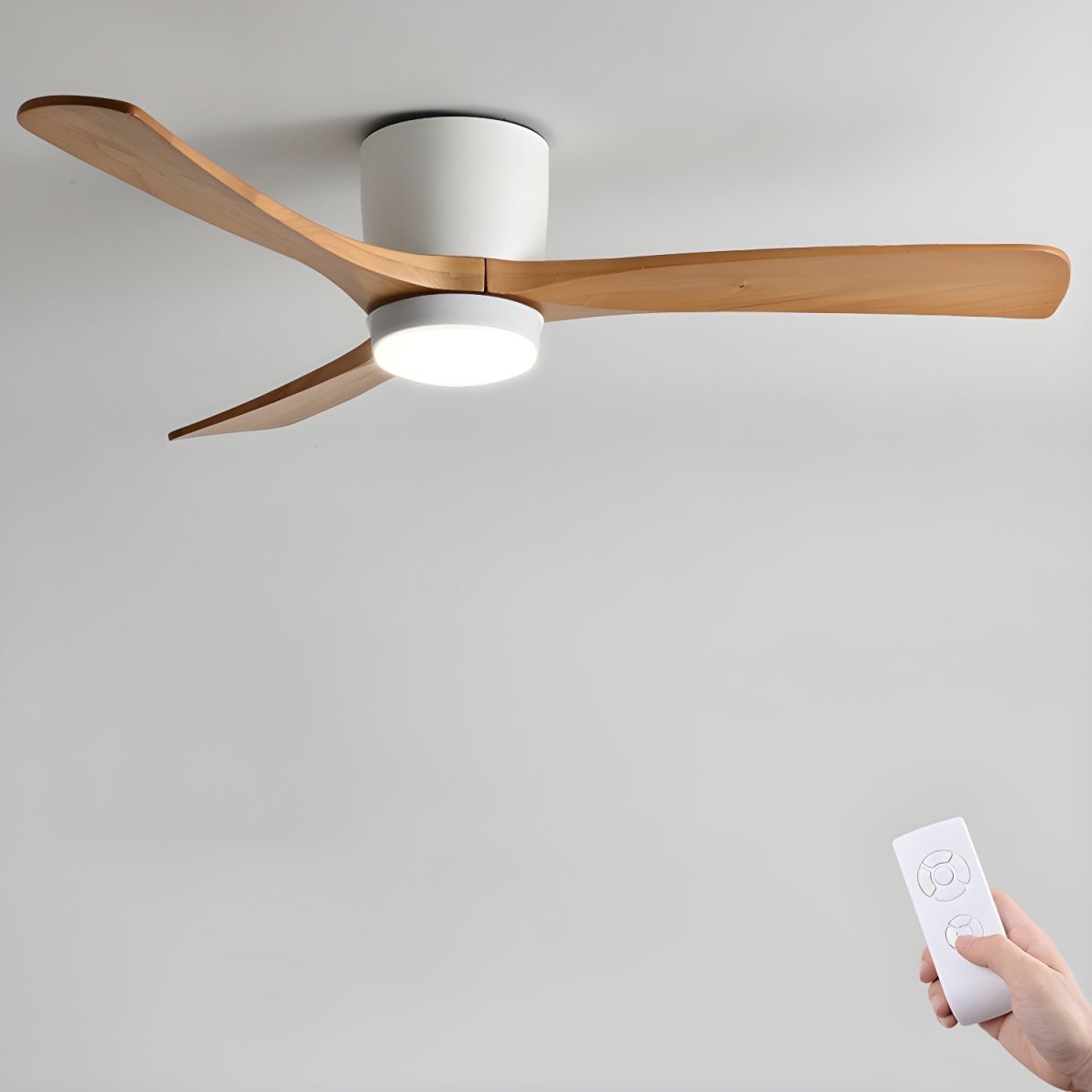 Ventilateur Plafond Silencieux en Bois d'Érable | Élégance Scandinave pour un Confort Optimal 9
