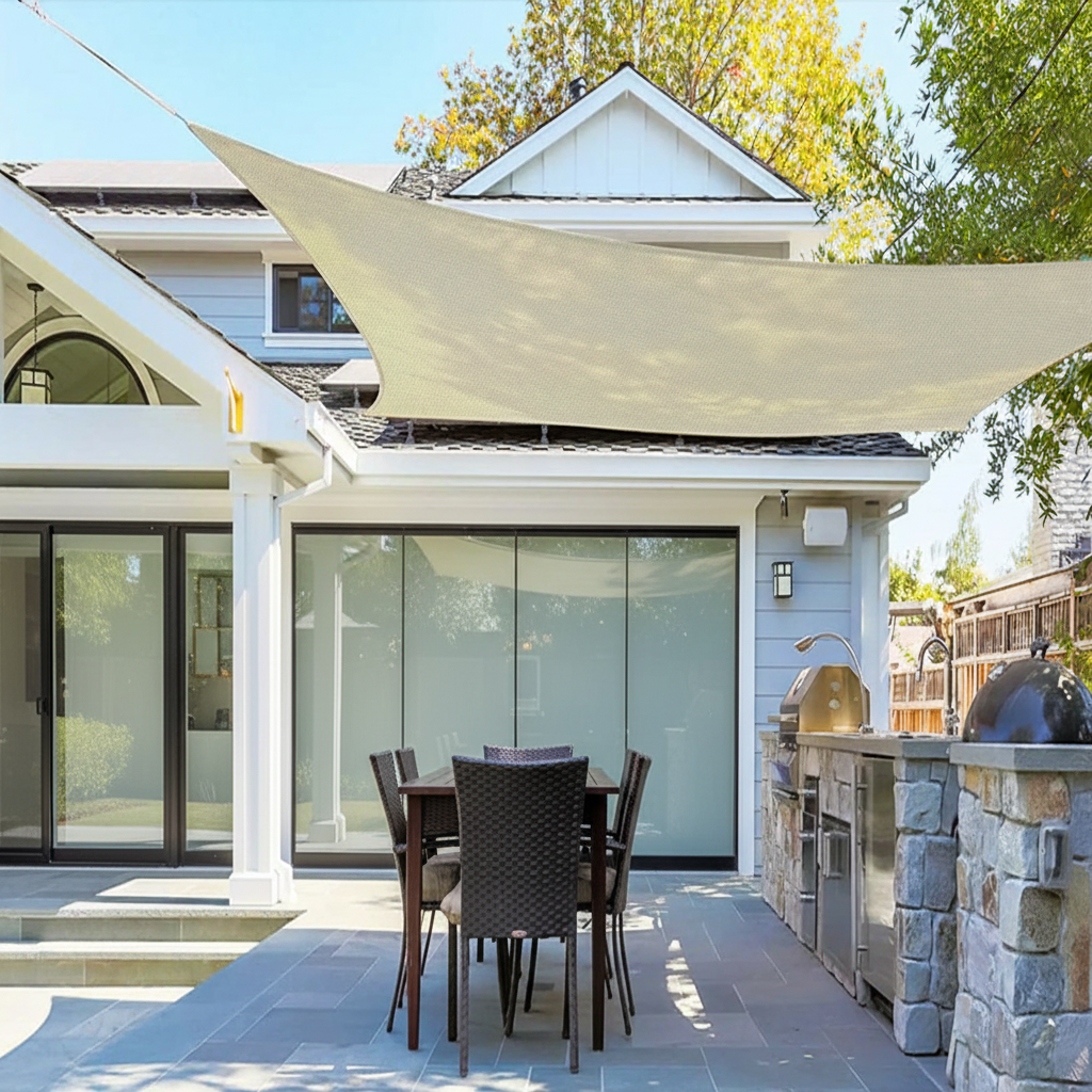 Voile D'Ombrage Rectangulaire en Tissu Résistant | Protection UV et Design Élégant pour un Confort Extérieur Optimal 2