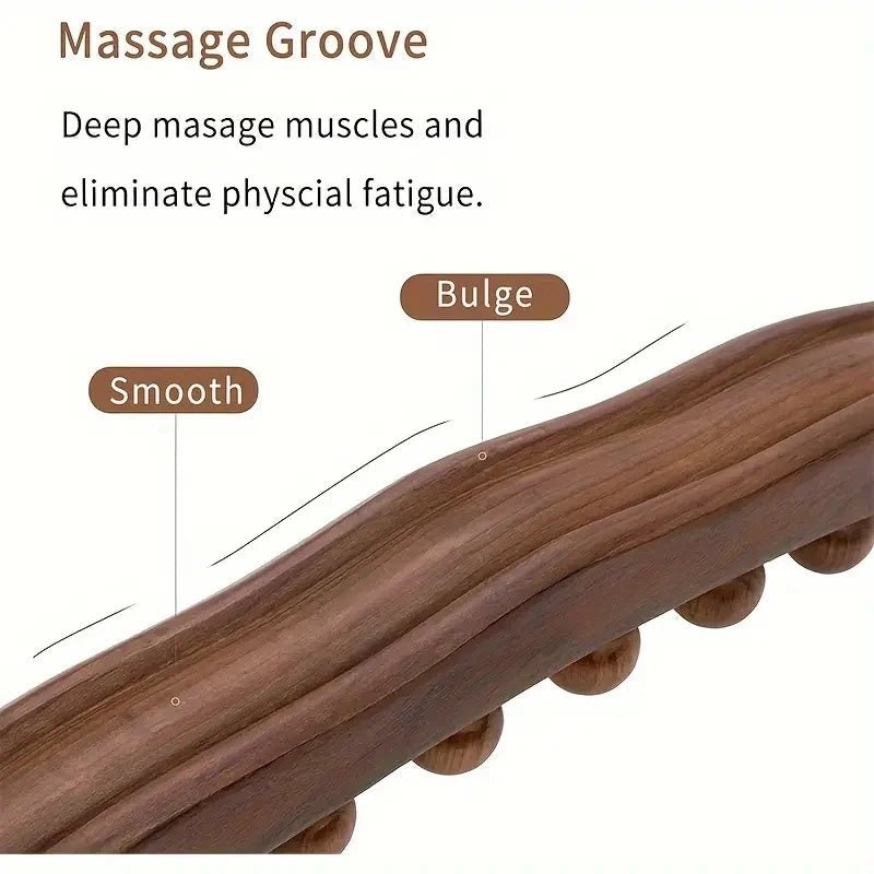 Bartwist Bâton Massage Bois Naturel 20 Billes