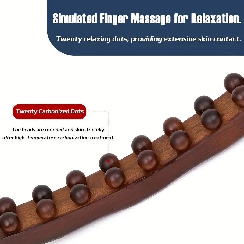 Bartwist Bâton Massage Bois Naturel 20 Billes