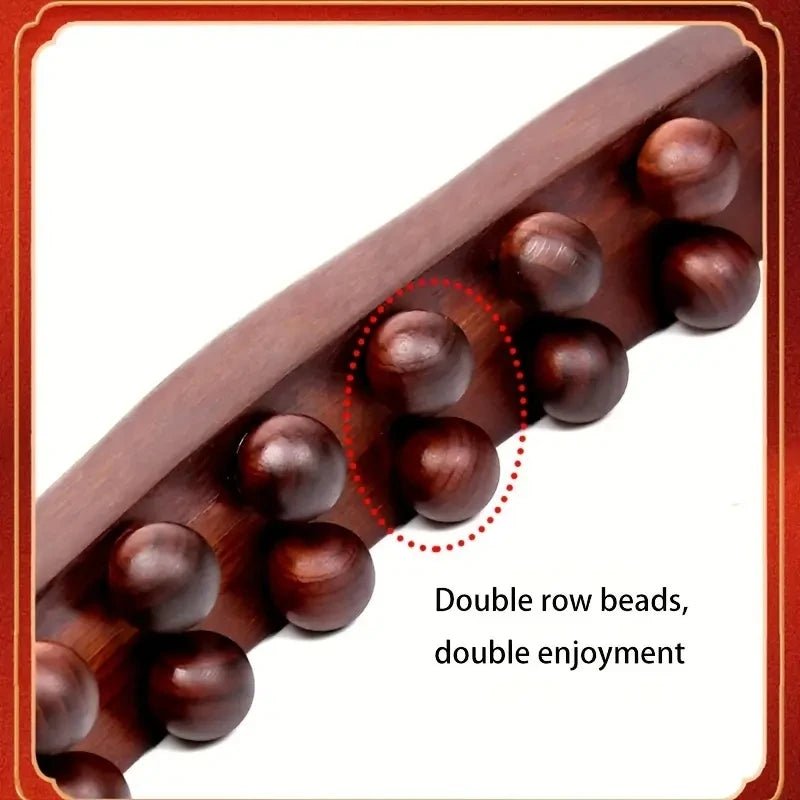 Bartwist Bâton Massage Bois Naturel 20 Billes