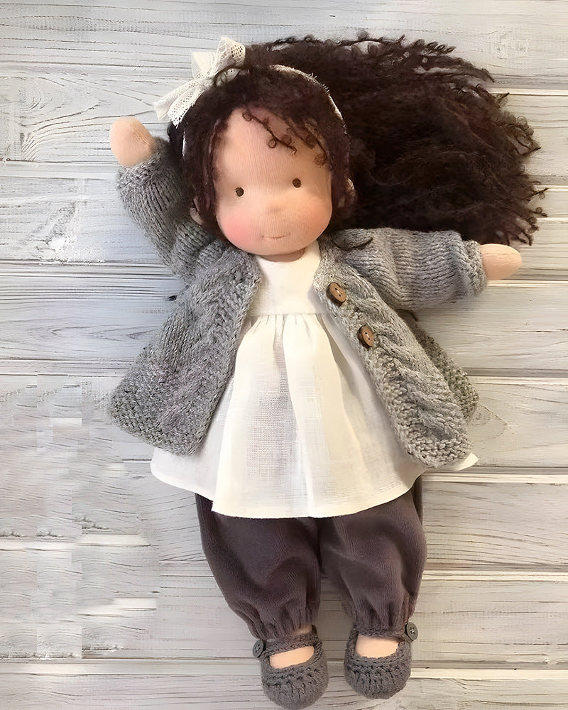 Poupée Waldorf Fait Main en Mohair et Bouclé - Poupée Xanthe