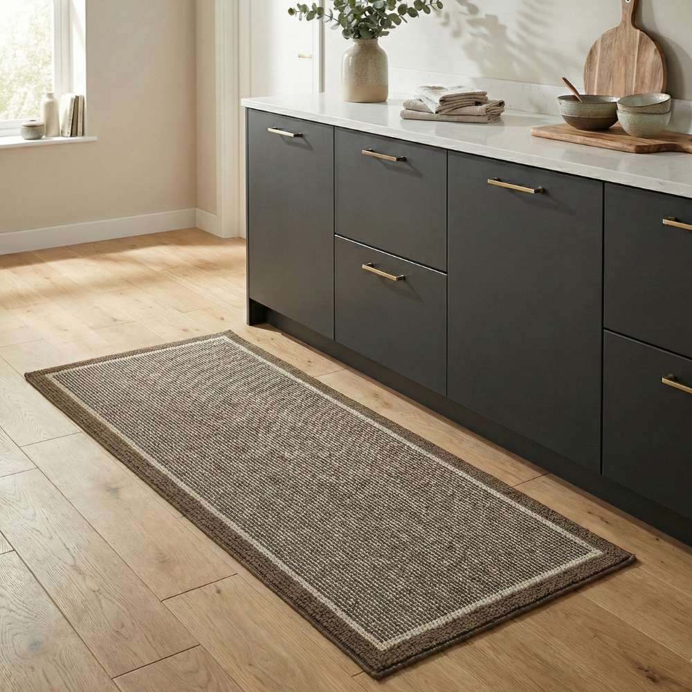 Tapis de cuisine antidérapant lavable, surface nervurée