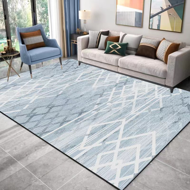 Large Faux Wool Area Rug, Blue, 200 x 300 cm