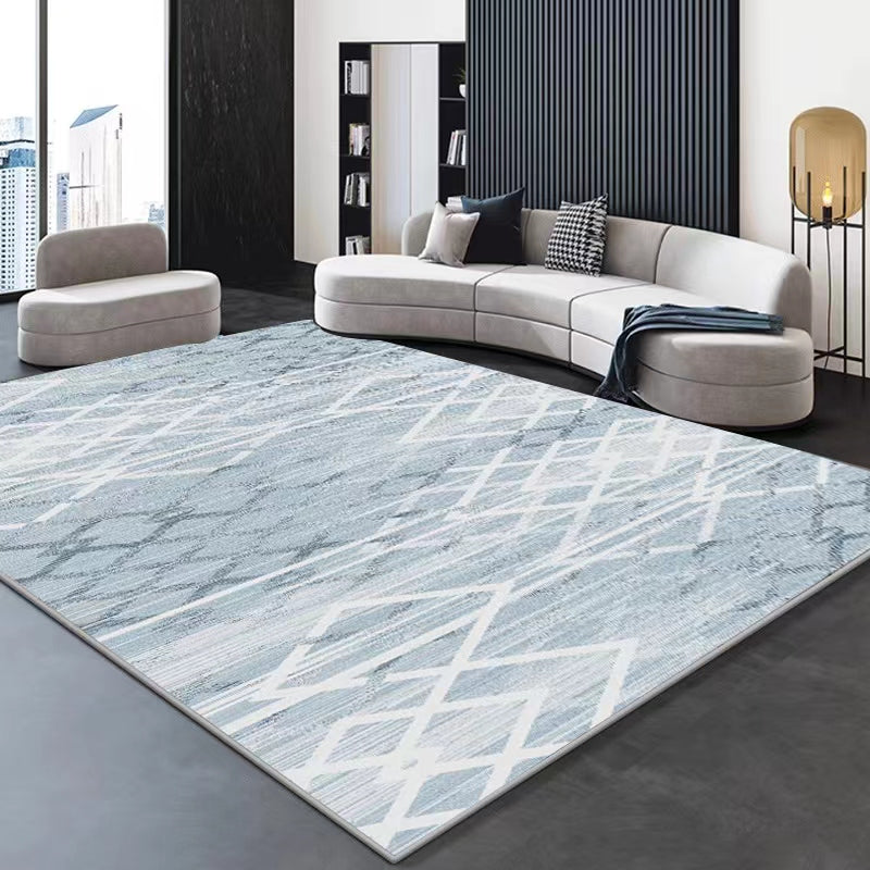 Large Faux Wool Area Rug, Blue, 200 x 300 cm