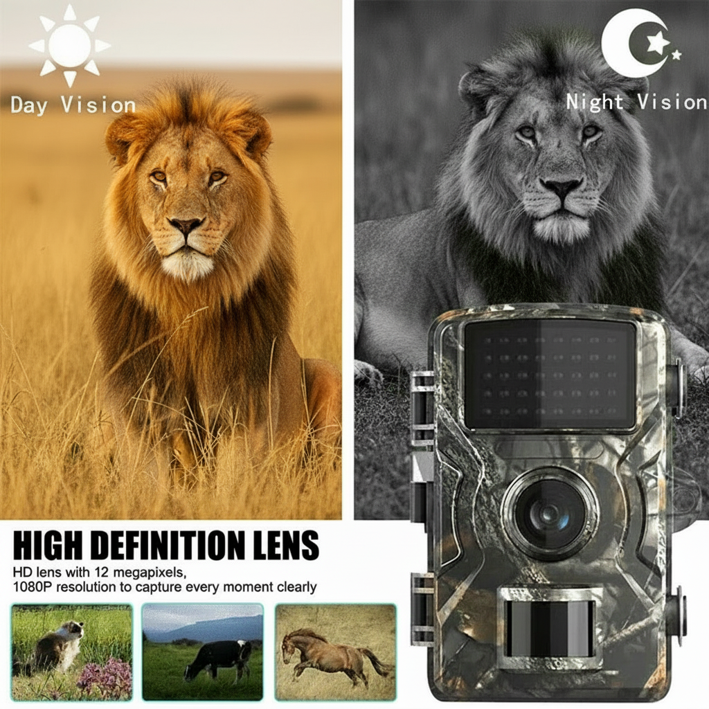 Caméra de chasse 12 MP 1080P avec vision nocturne