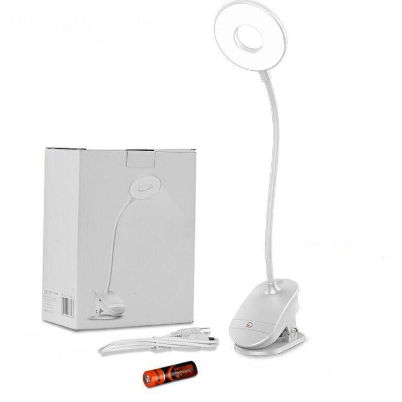 Lampe de bureau LED sans fil à pince, anneau lumineux