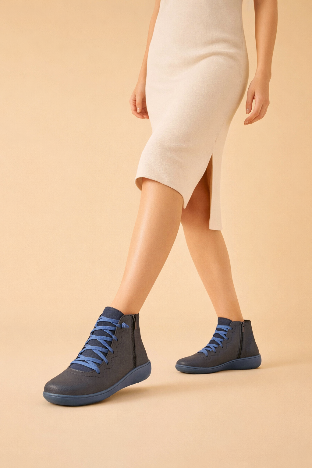 Women's Black Ankle Boots - Trendy Orthopedic Comfort Footwear for Everyday Style