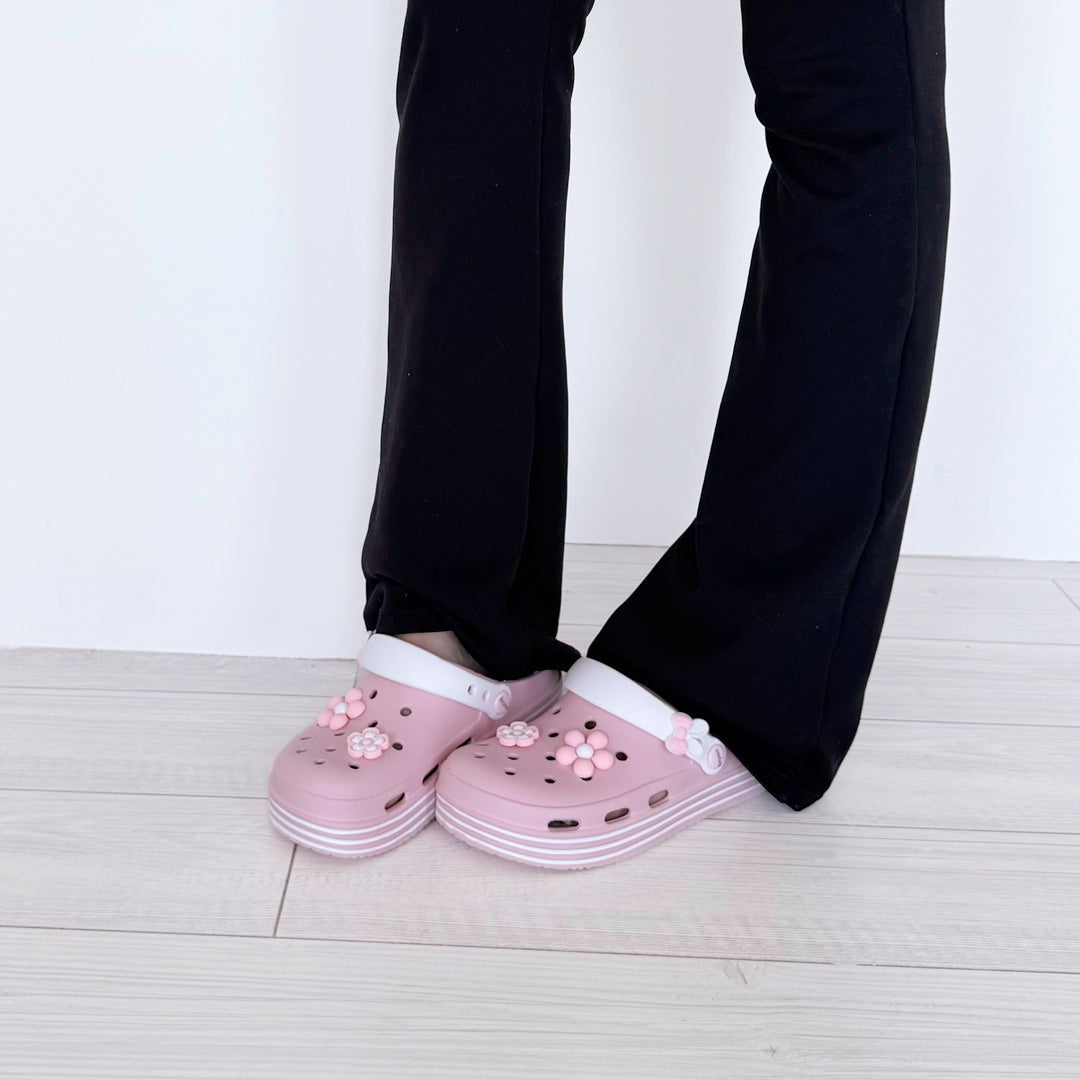 Women's Blossom Platform Sandals - Lightweight Floral Clogs for All-Day Comfort