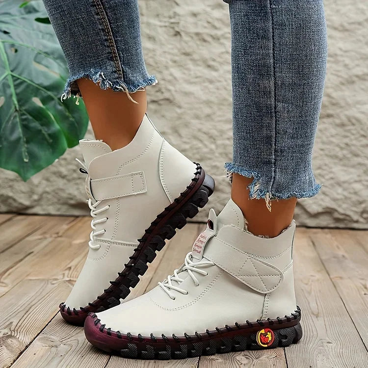 Women's Fleece Lined Comfort Boots - Stylish Supportive Boots for All-Day Warmth