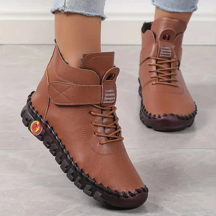 Women's Fleece Lined Comfort Boots - Stylish Supportive Boots for All-Day Warmth