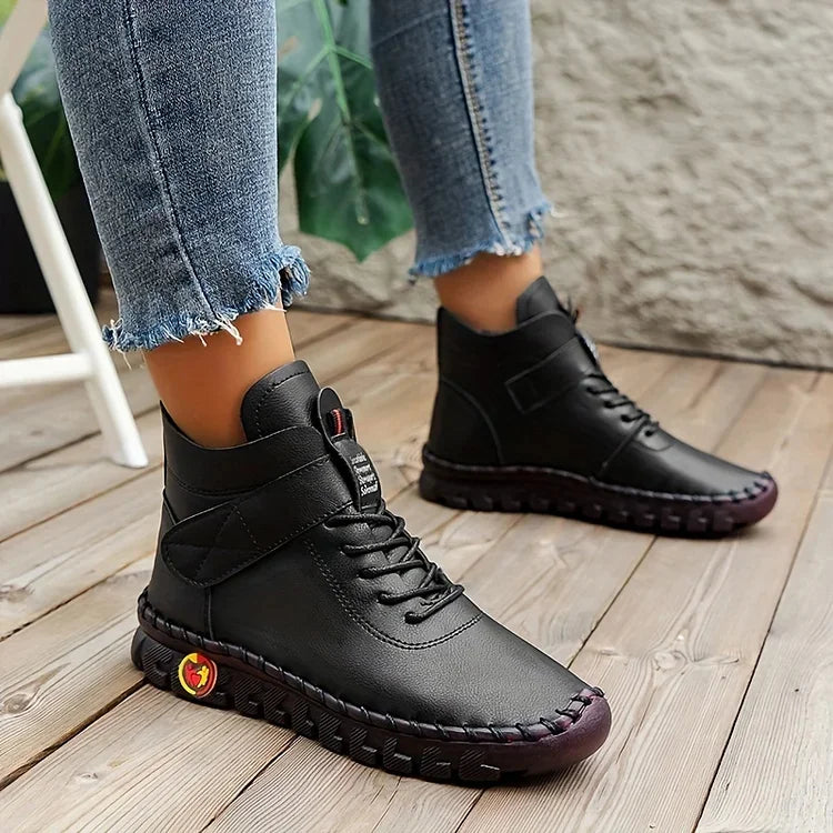 Women's Fleece Lined Comfort Boots - Stylish Supportive Boots for All-Day Warmth
