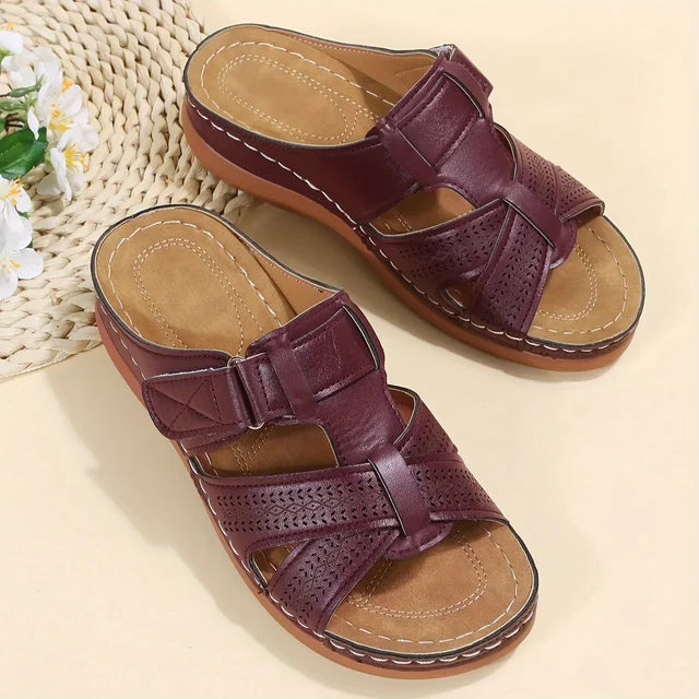 Women's Non-slip Orthopedic Leather Sandals - Luxurious Comfort and Support