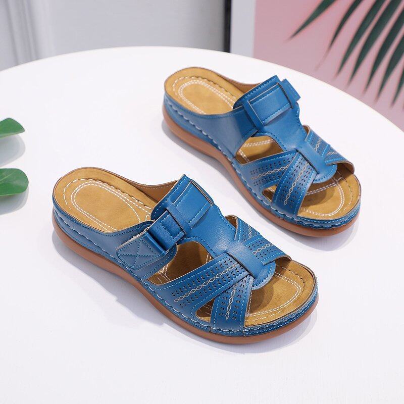 Women's Non-slip Orthopedic Leather Sandals - Luxurious Comfort and Support