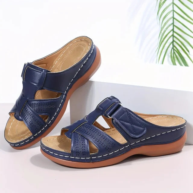 Women's Non-slip Orthopedic Leather Sandals - Luxurious Comfort and Support