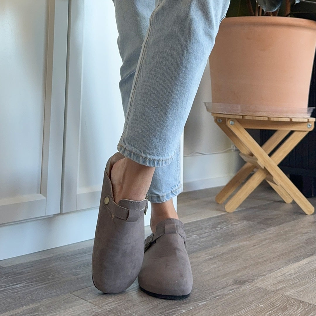 Women's Nordic Suede Clogs - Comfortable Slip-On Footwear for All-Day Wear