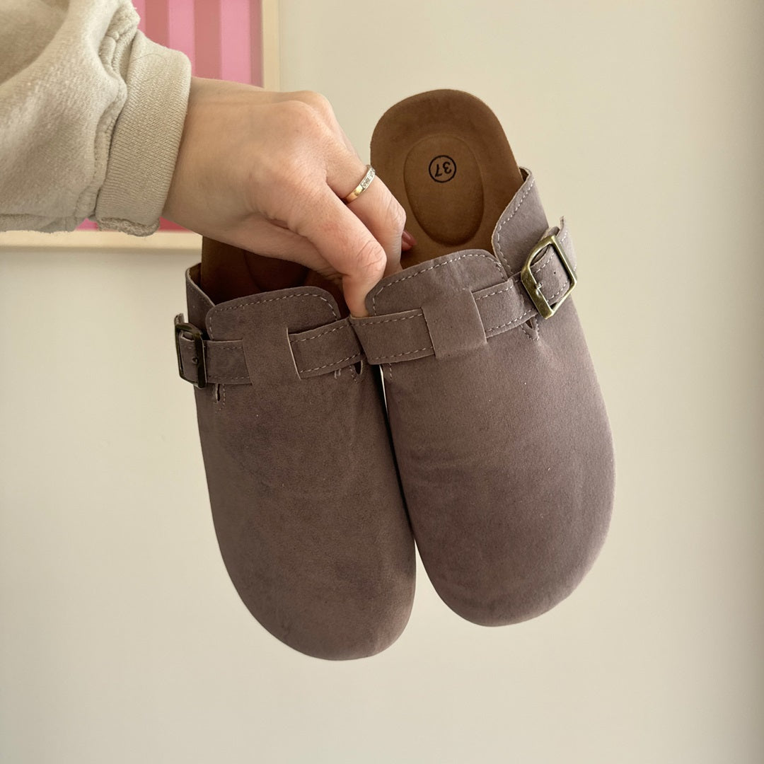Women's Nordic Suede Clogs - Comfortable Slip-On Footwear for All-Day Wear
