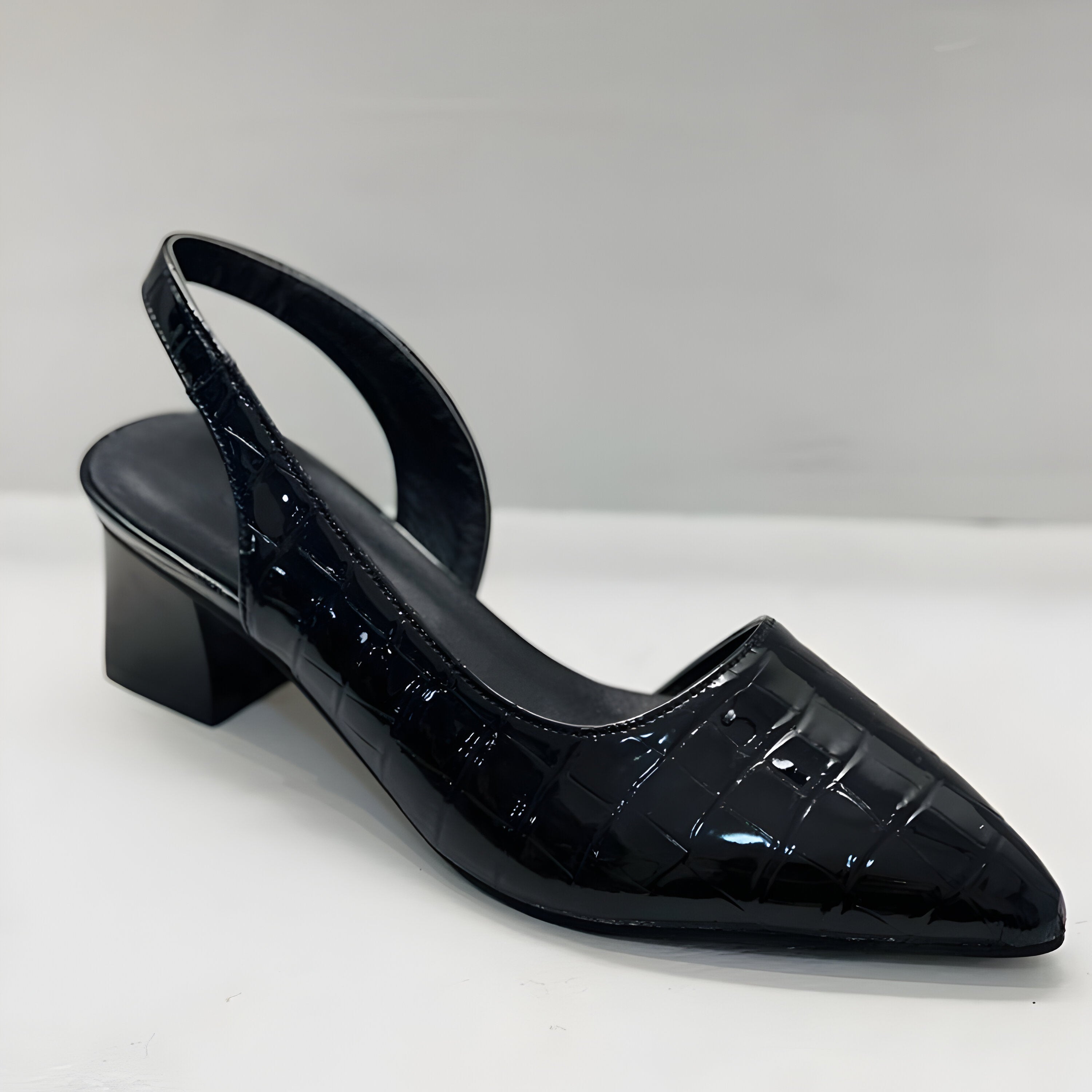 Women's Orthopedic Black Heels - Stylish Supportive Footwear for All-Day Comfort