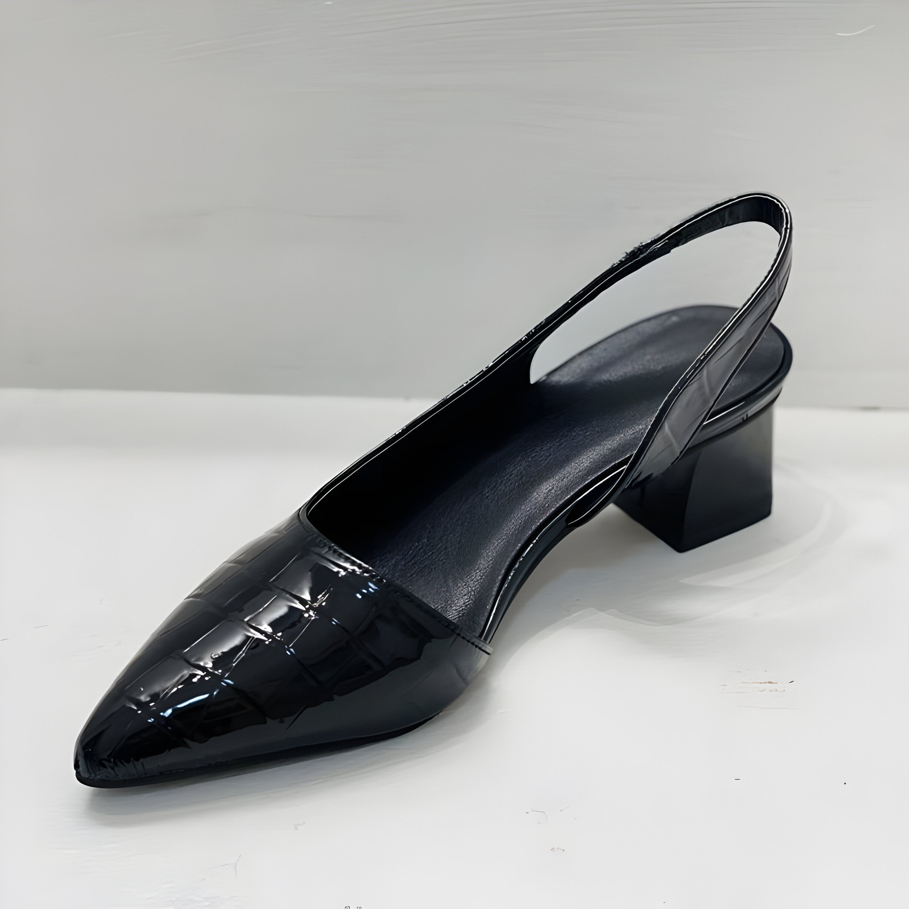 Women's Orthopedic Black Heels - Stylish Supportive Footwear for All-Day Comfort
