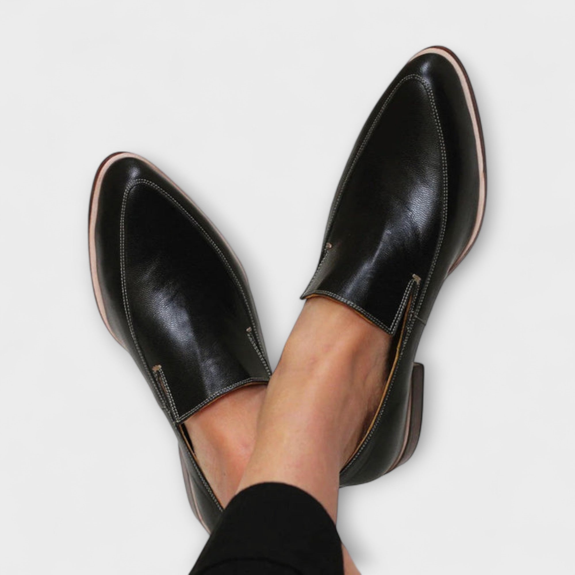 Women's Orthopedic Black Loafers - Stylish Comfort Shoes for Everyday Elegance