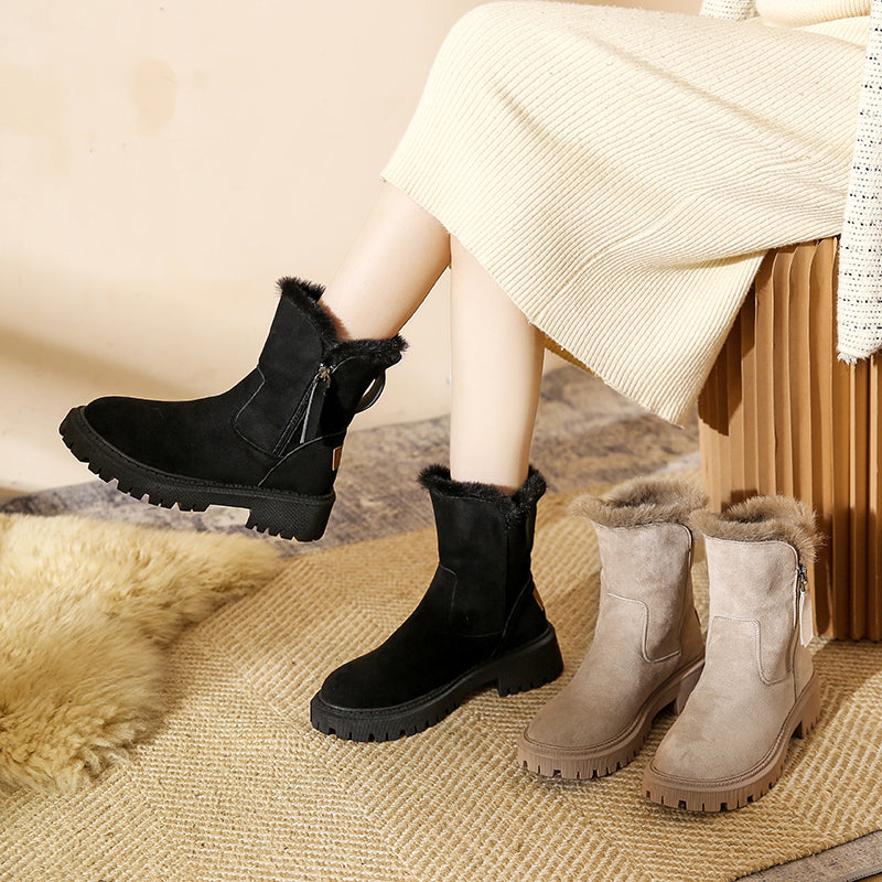Women's Padded Snow Boots - Cozy and Stylish Winter Footwear for Cold Weather