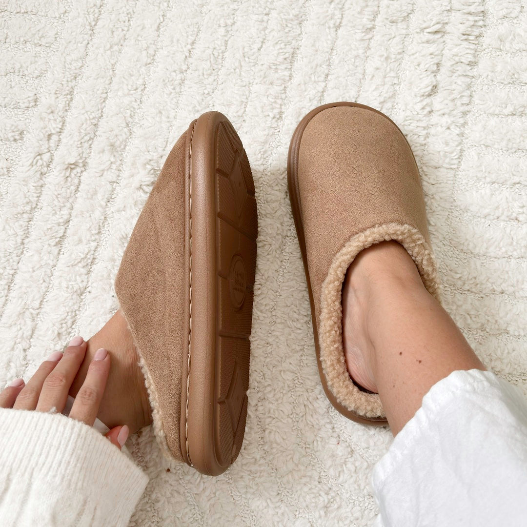 Women's Plush House Slippers - Cozy Suede-Like Footwear for All-Day Comfort