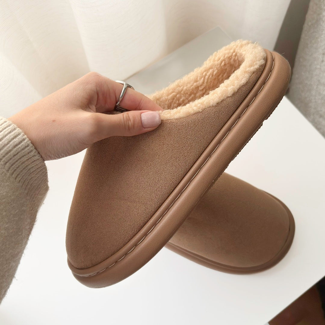 Women's Plush House Slippers - Cozy Suede-Like Footwear for All-Day Comfort