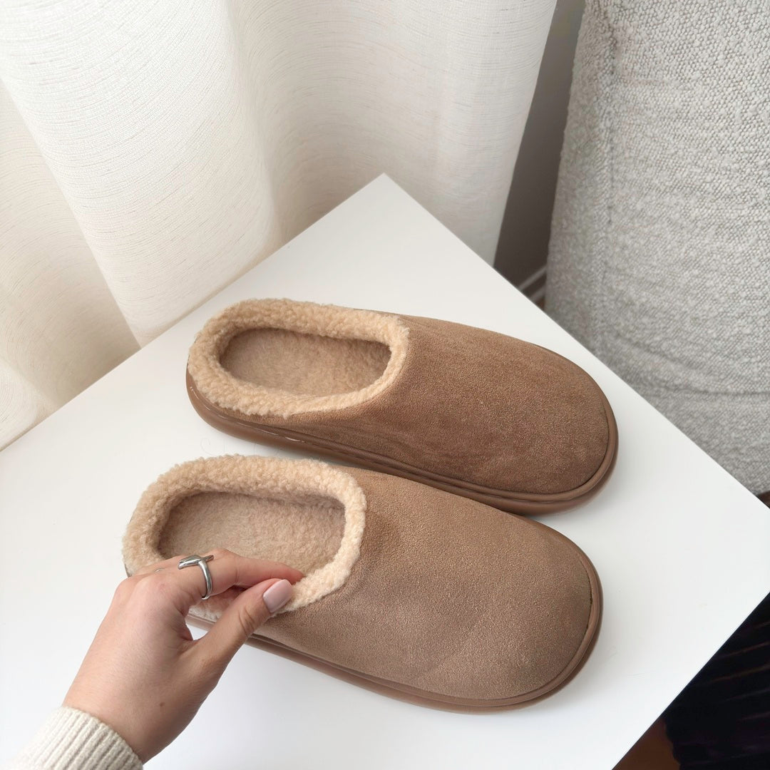 Women's Plush House Slippers - Cozy Suede-Like Footwear for All-Day Comfort