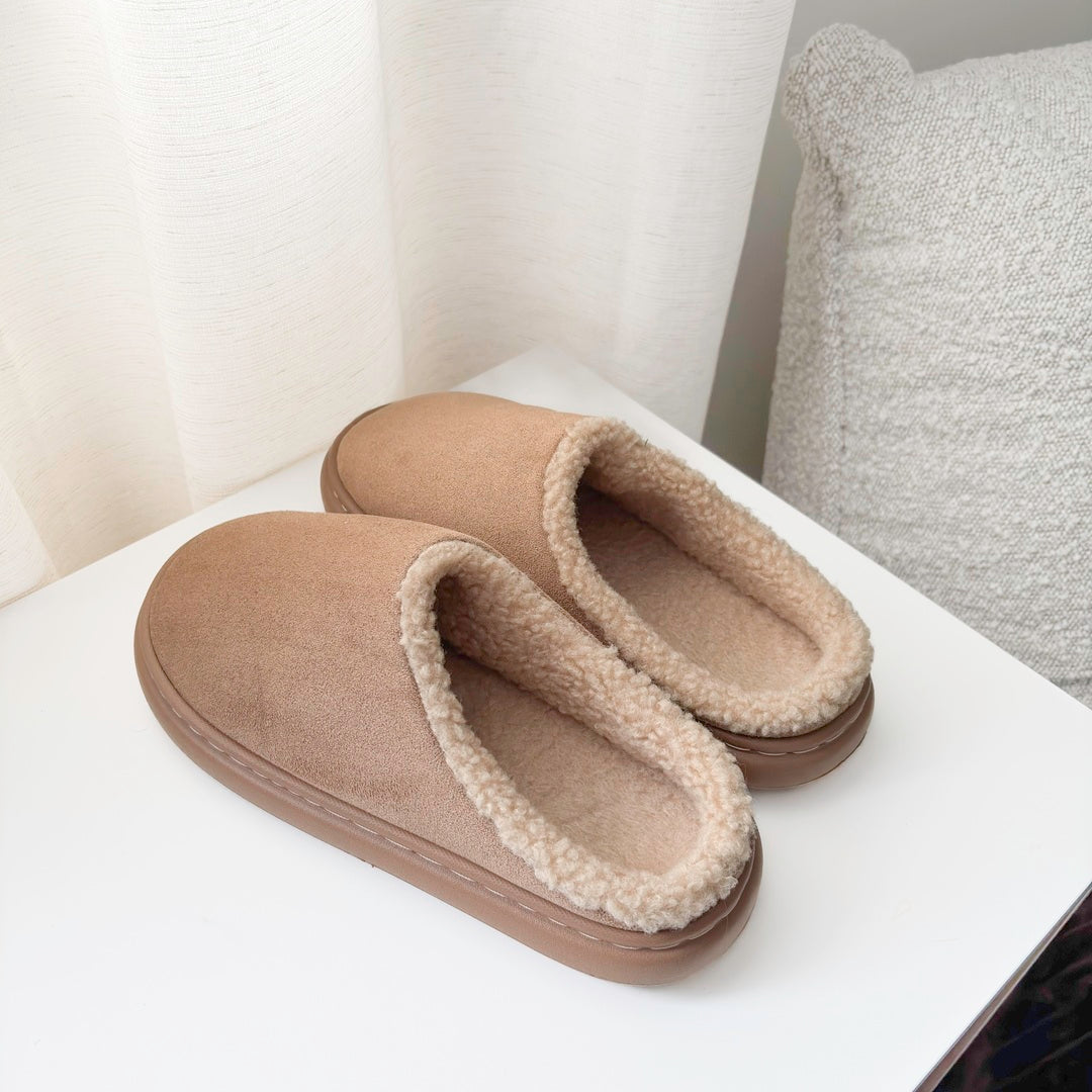 Women's Plush House Slippers - Cozy Suede-Like Footwear for All-Day Comfort